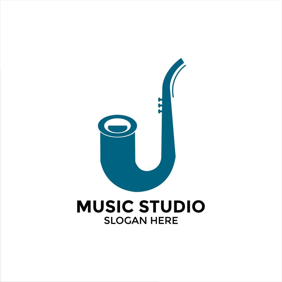 instrumentos musicales, varios diseños de logotipos de instrumentos musicales simples para jazz, pop, etc. diseños de logotipos de música vector