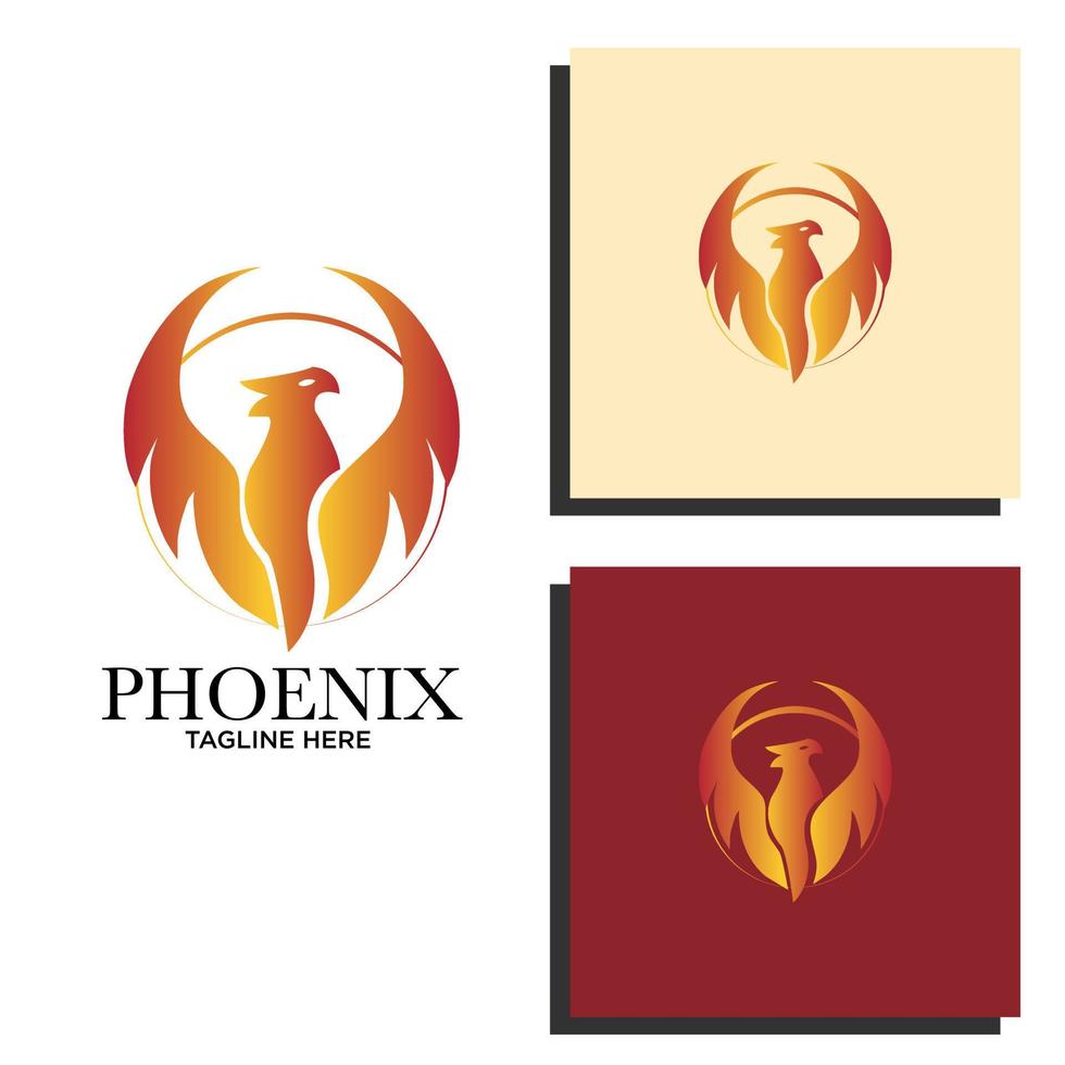 Modern Flaming Phoenix Logo template vector illustration