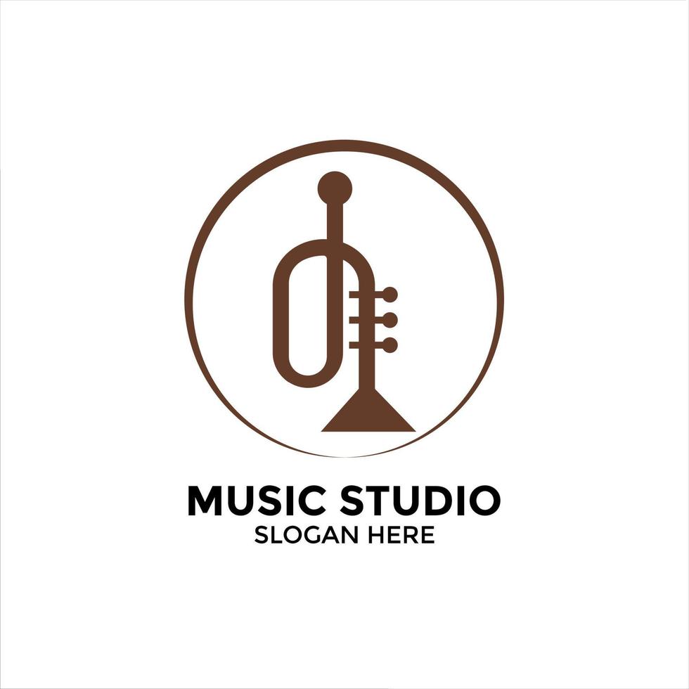 Musical instruments, various simple musical instruments logo designs for jazz, pop, etc music logo designs vector