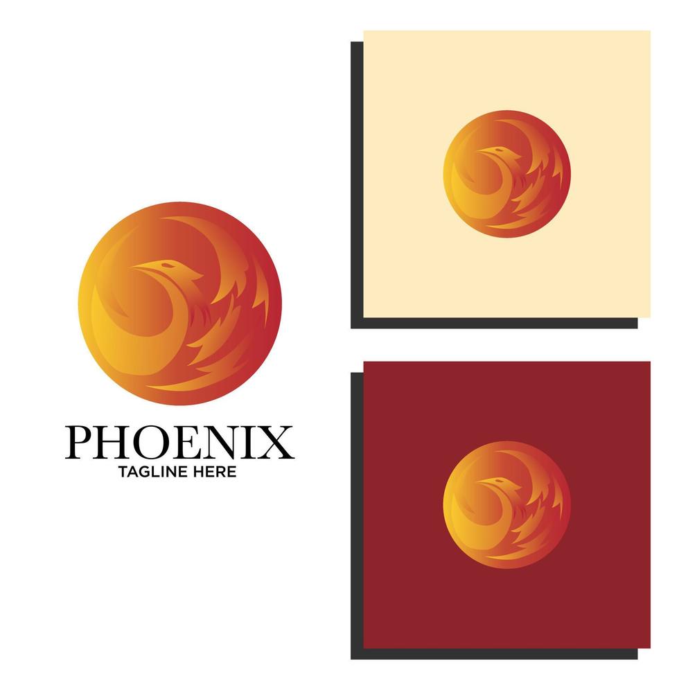 Modern Flaming Phoenix Logo template vector illustration