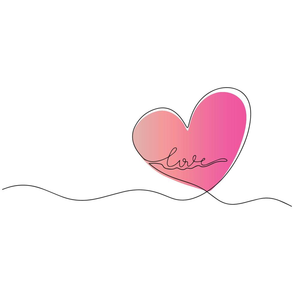 Hearts Continuous Line Drawing. Trendy Minimalist Illustration. One Line Abstract Drawing vector