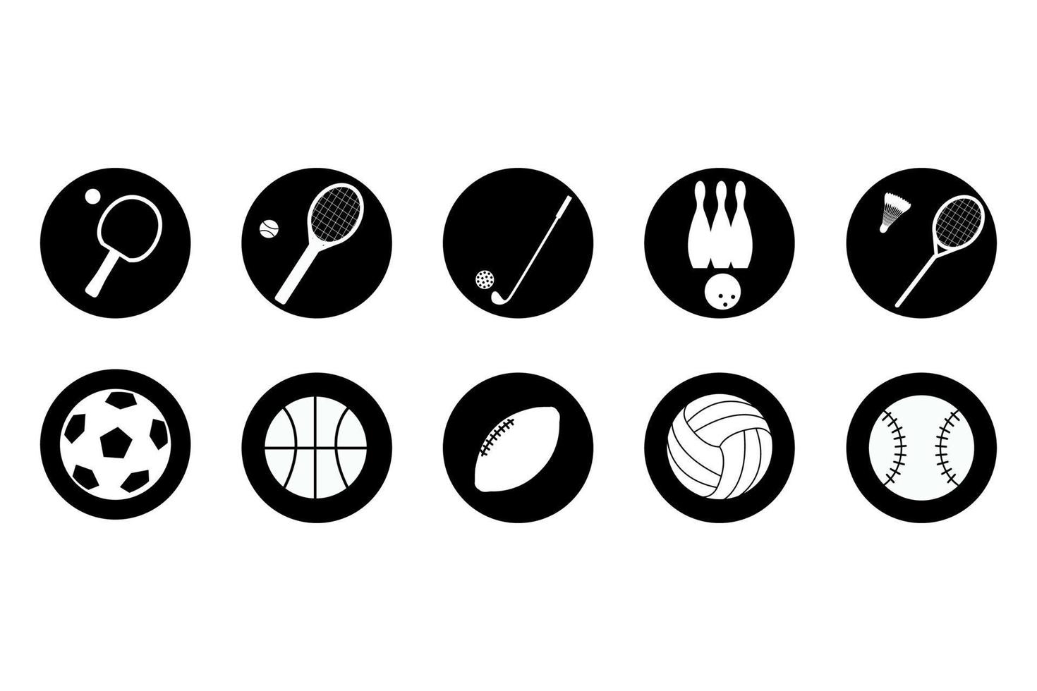 Portable equipment icons. Sports concept with balls and game items. Vector illustration