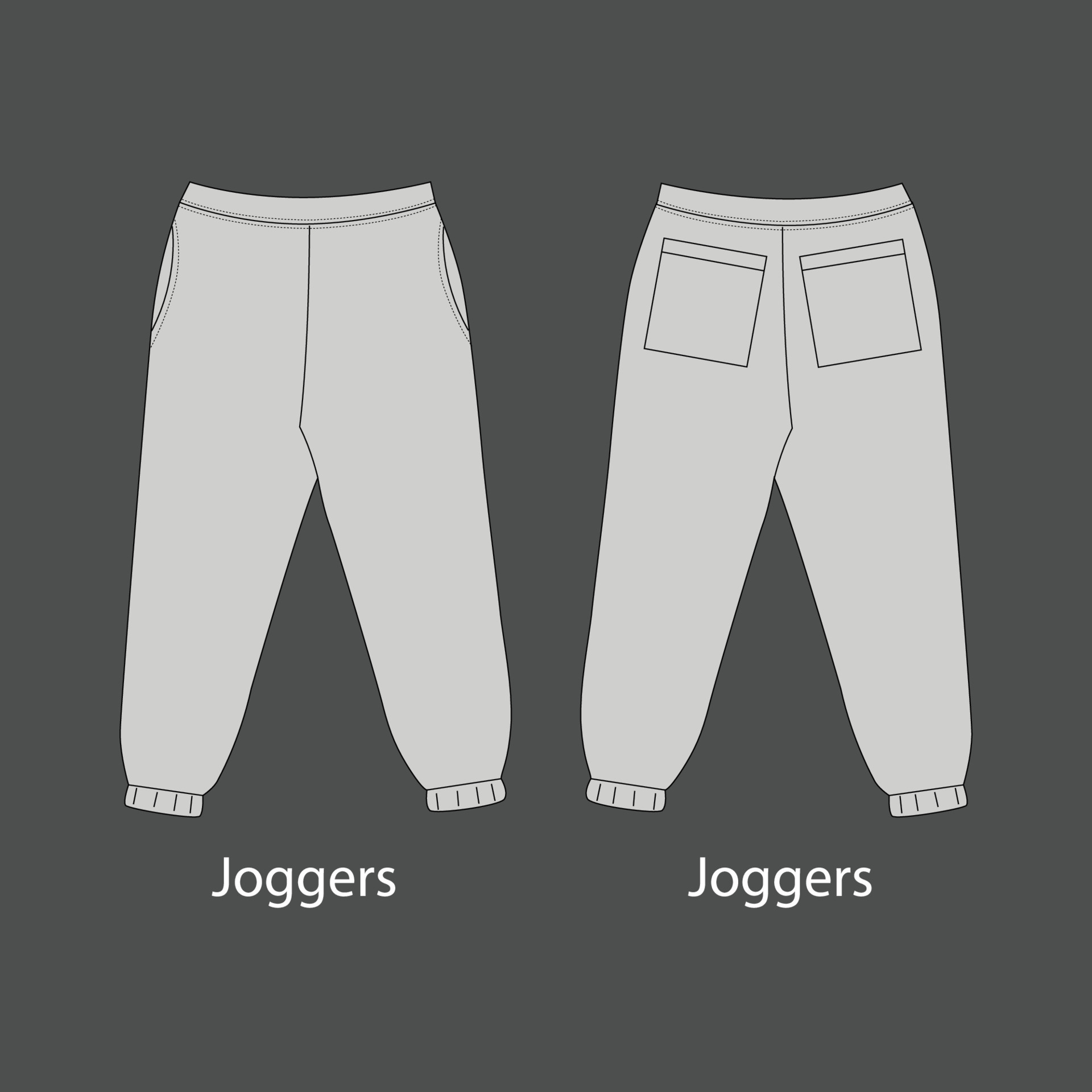 Loose fit joggers. Sweat jogger pants with an elasticated drawstring