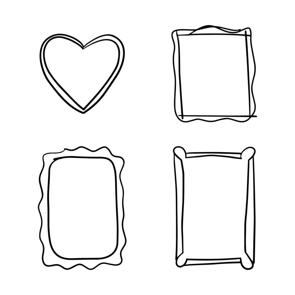 Set frame and circle doodle for design reference. vector