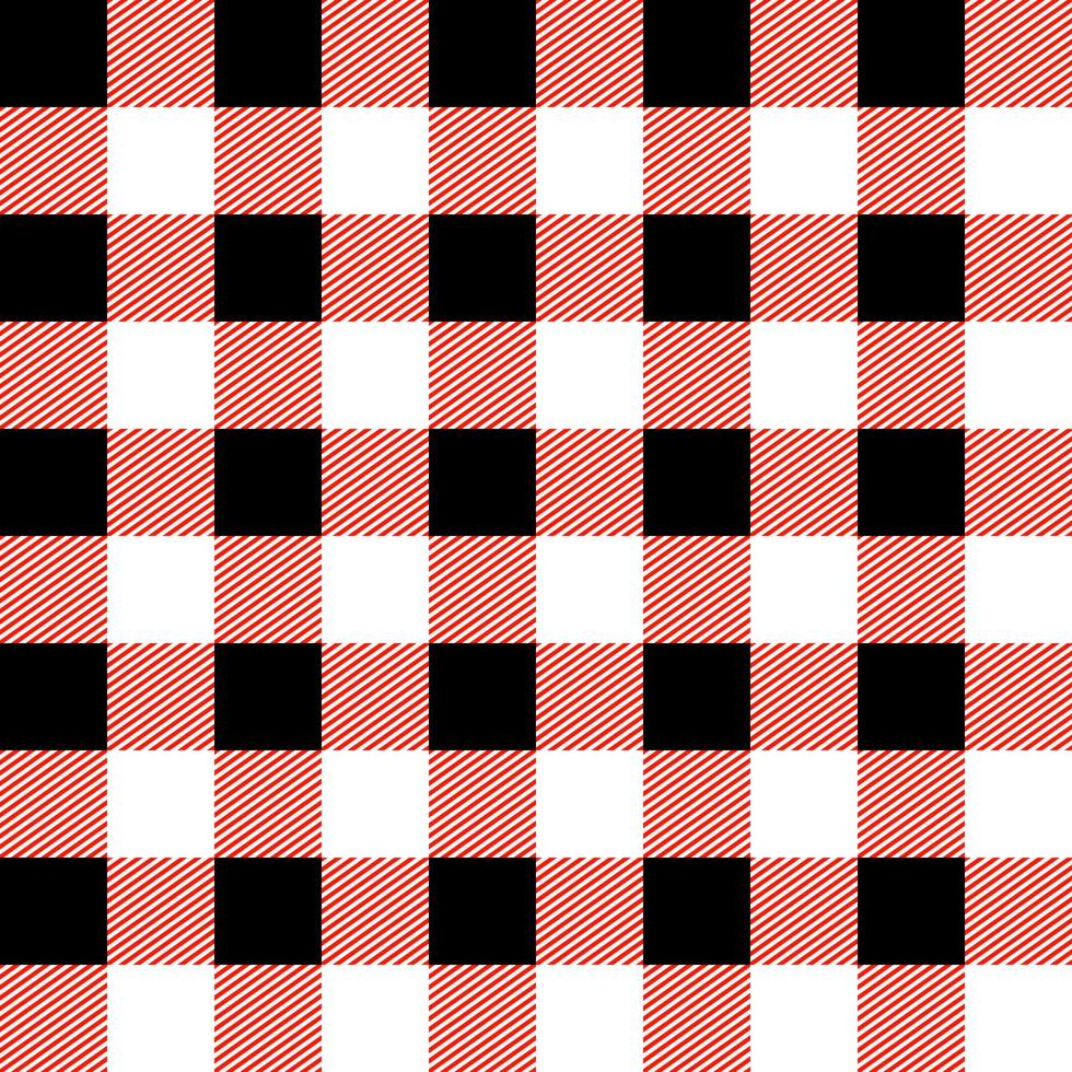 red black white color Lumberjack Buffalo Plaid, Tartan scotland , seamless pattern fabric design Minimal abstract geo lineal classic check background. vector