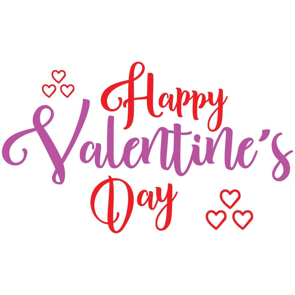 Happy Valentine Day Black White Quotation Typography Template Handdrawn Elegant Design vector