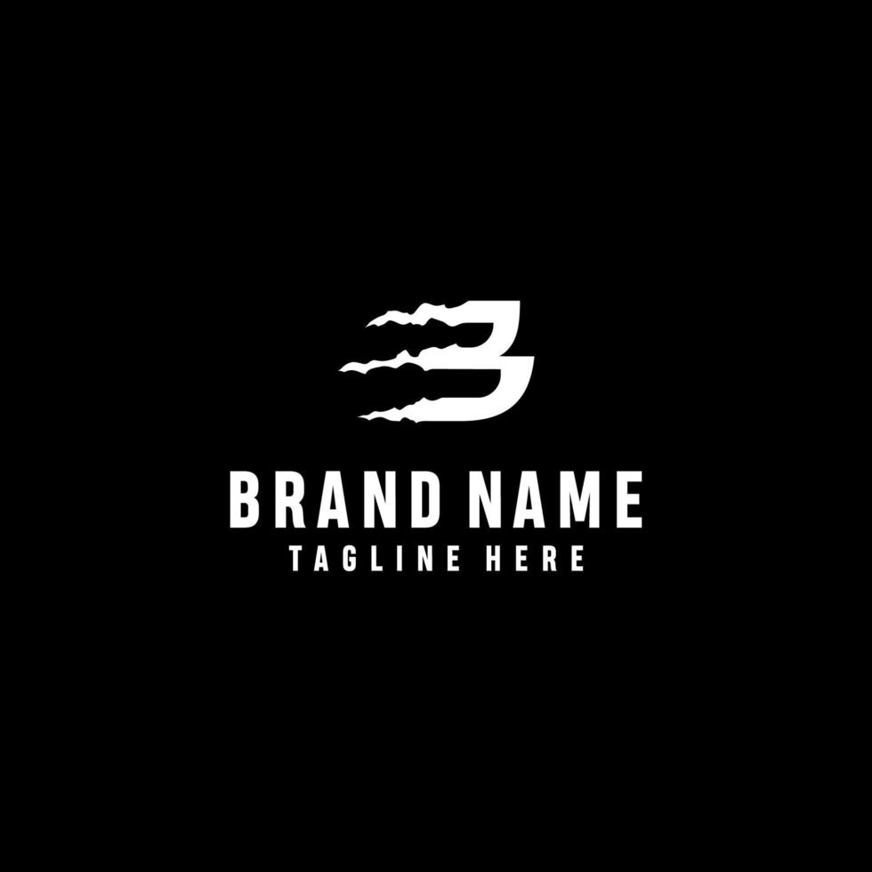 Logo Template Uppercase B Initial For Beast With Wild Claw Motifs vector
