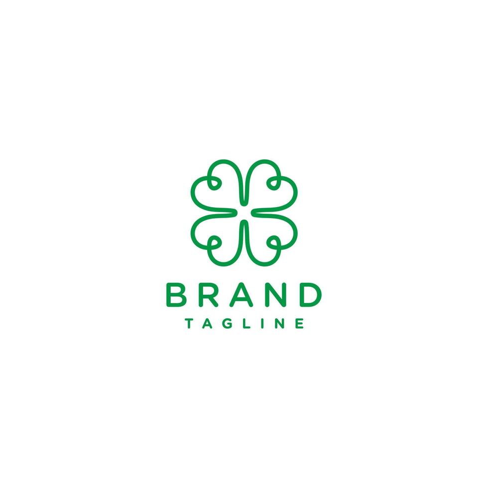 Clover Leaf Logo Design with Simple Lines vector