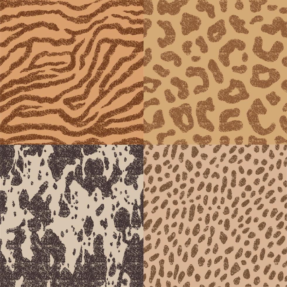 Tiger, leopard, hyena, cheeta beast skin detail pattern vector