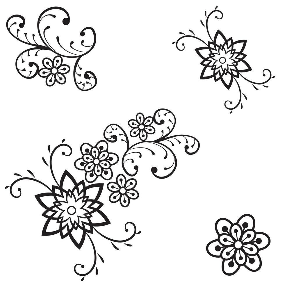 Decorative beauty elegant illustration for design hand drawn flower vector