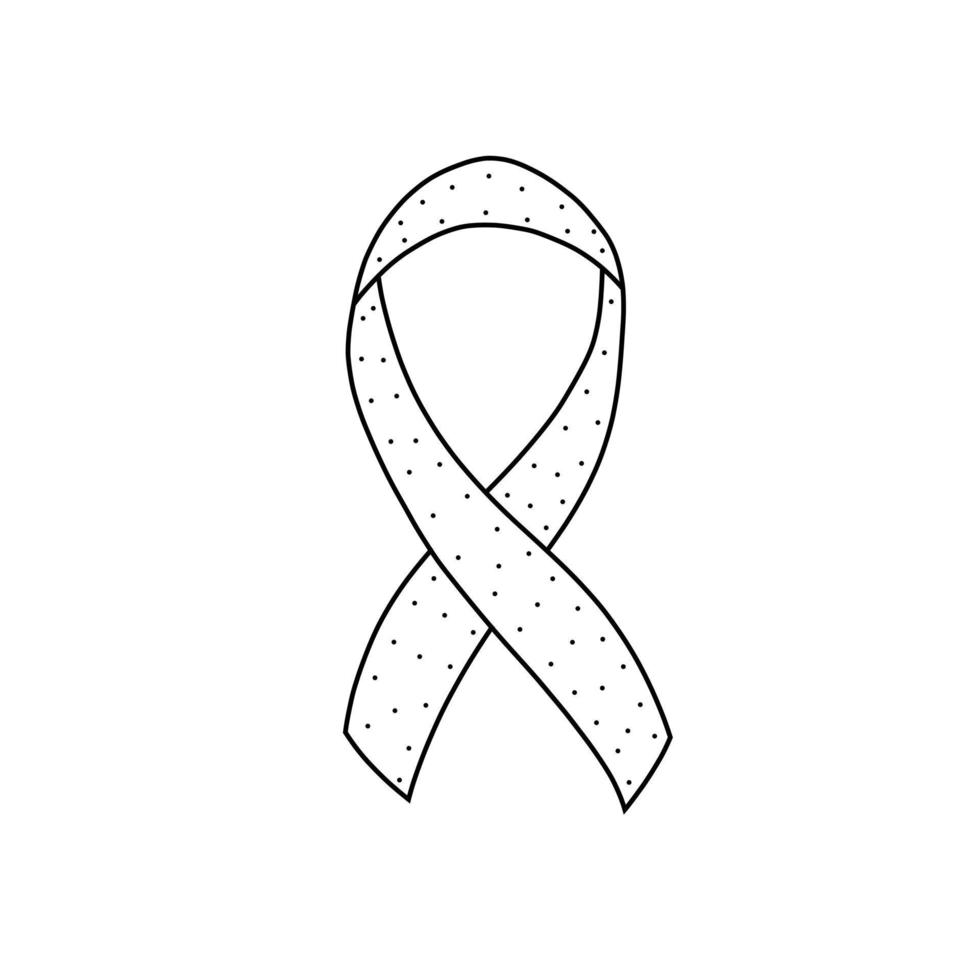 ilustración vectorial dibujada a mano del icono simple del cáncer de mama en estilo garabato. linda ilustración del símbolo de la medicina sobre fondo blanco. vector