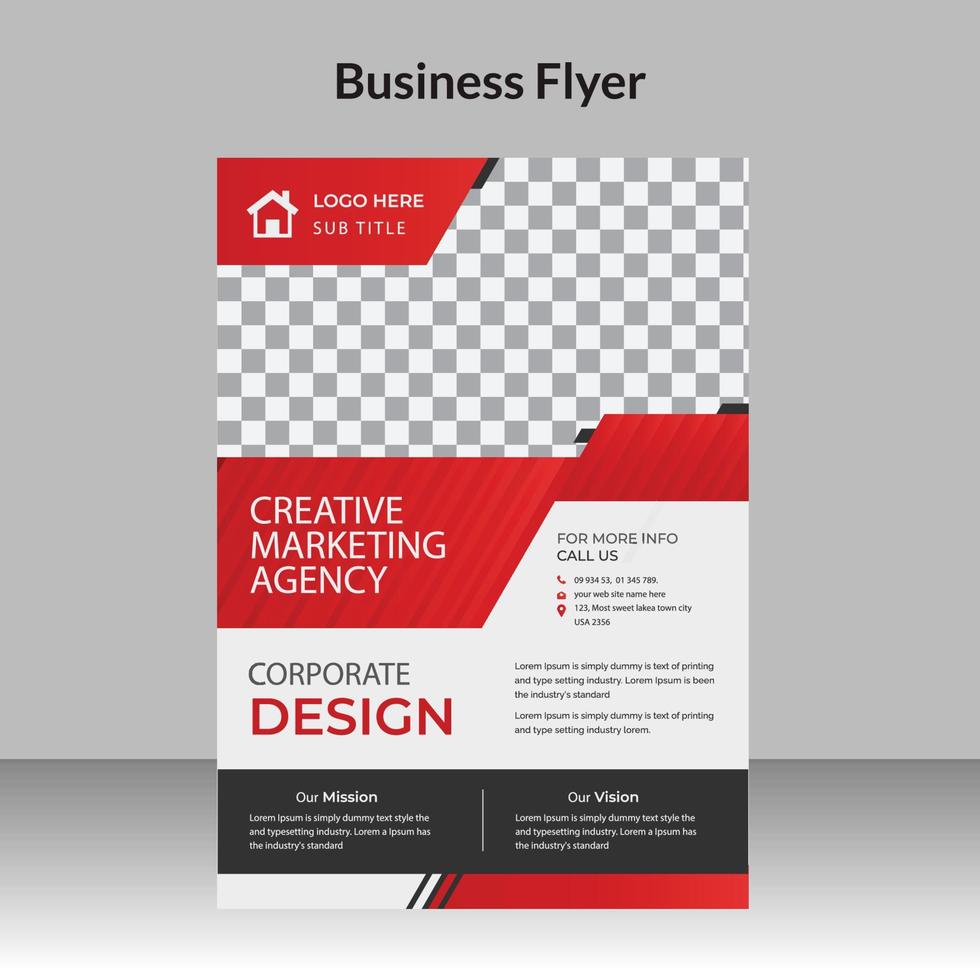 Corporate Business abstract vector template for Brochure, Poster, Corporate Presentation, Portfolio, Flyer, an infographic with red and black color size A4.