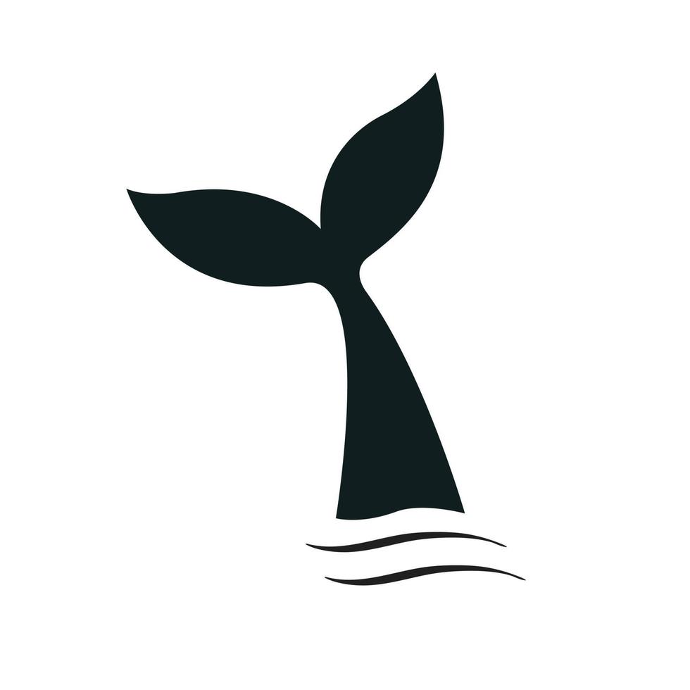 Vector flat mermaid fish tail silhouette
