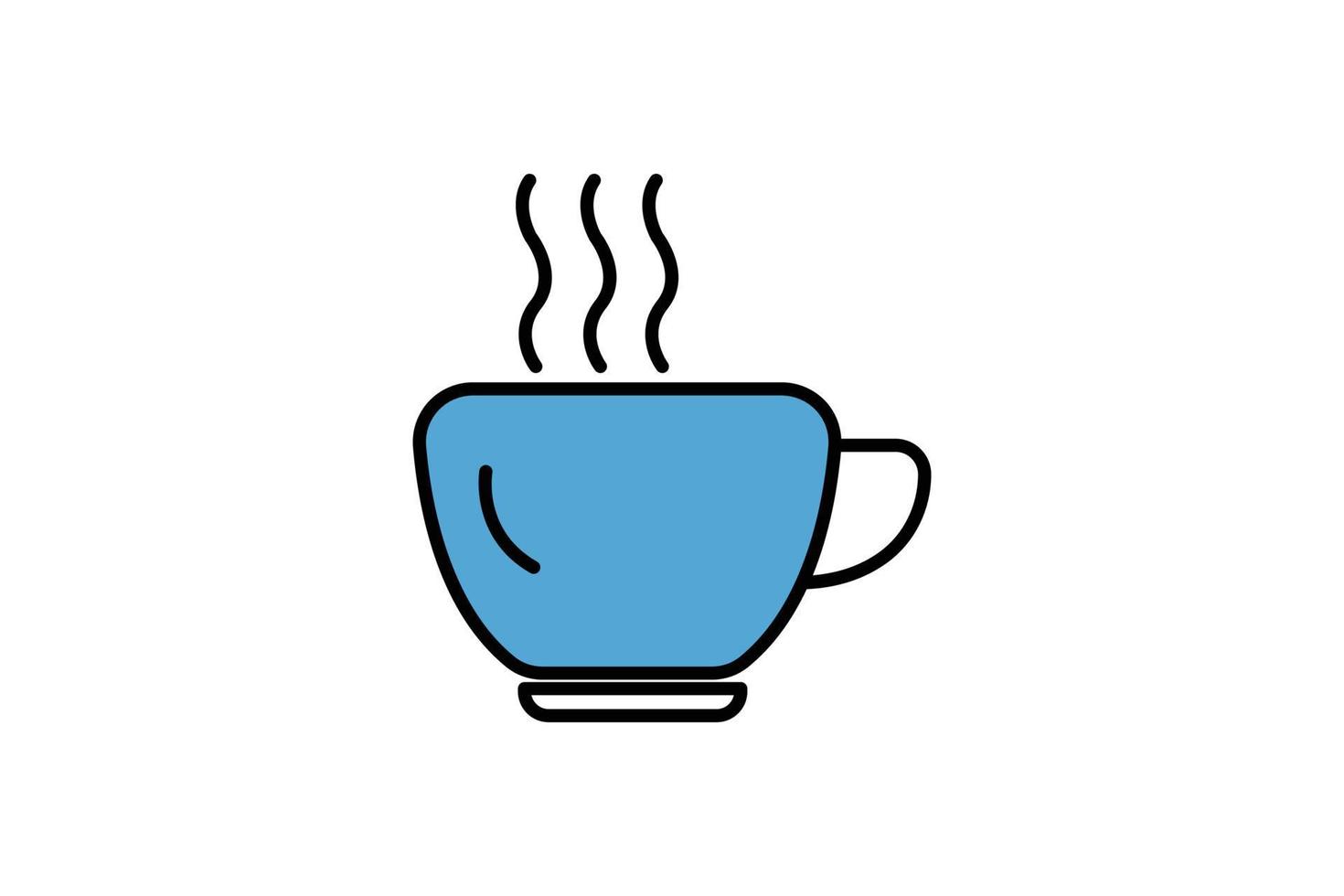 Coffee cup icon illustration. drink. icon related to lifestyle. Flat line icon style. Simple vector design editable