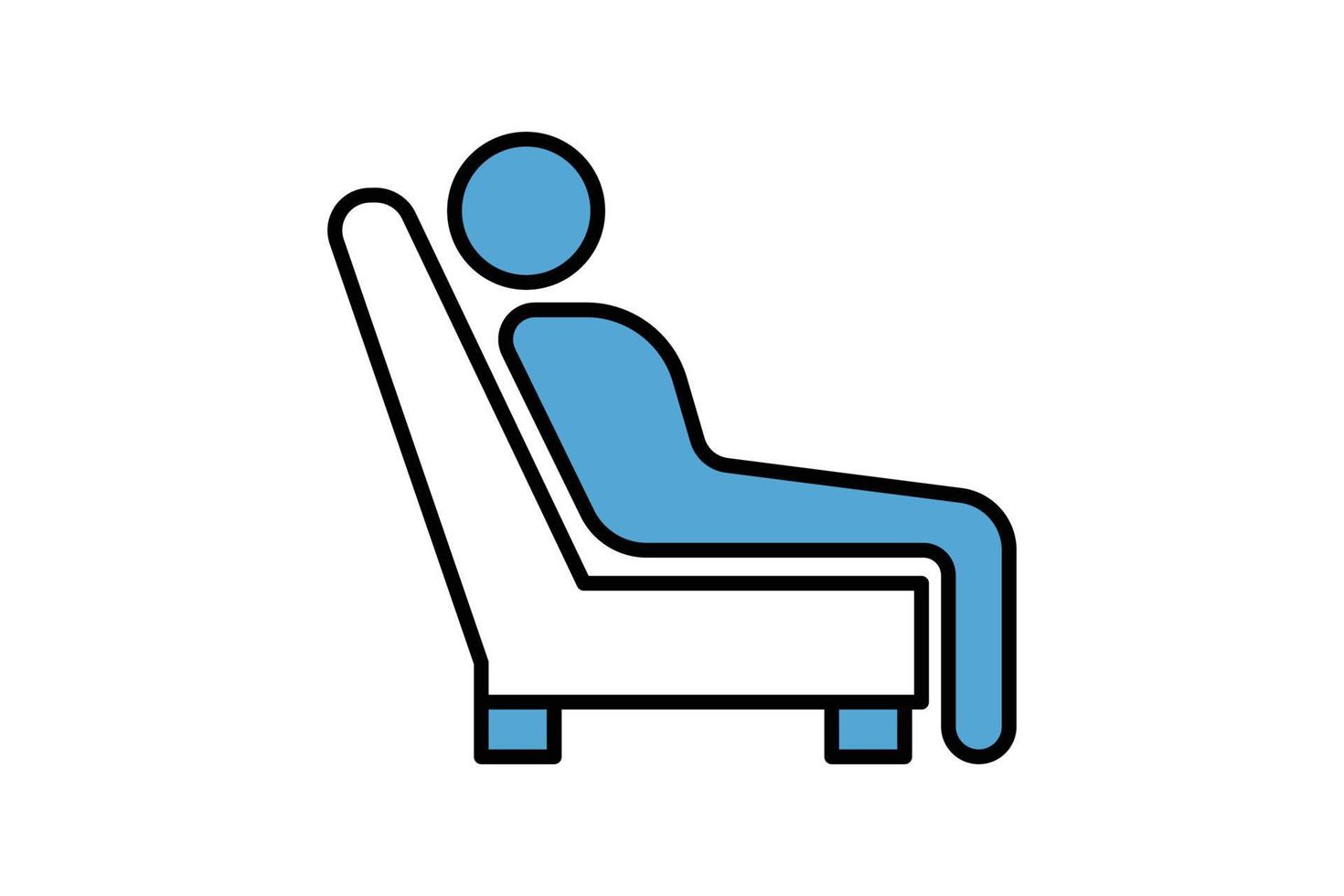 ilustración del icono de ocio. icono de personas con asiento. icono relacionado con el estilo de vida. estilo de icono de línea plana. diseño vectorial simple editable vector