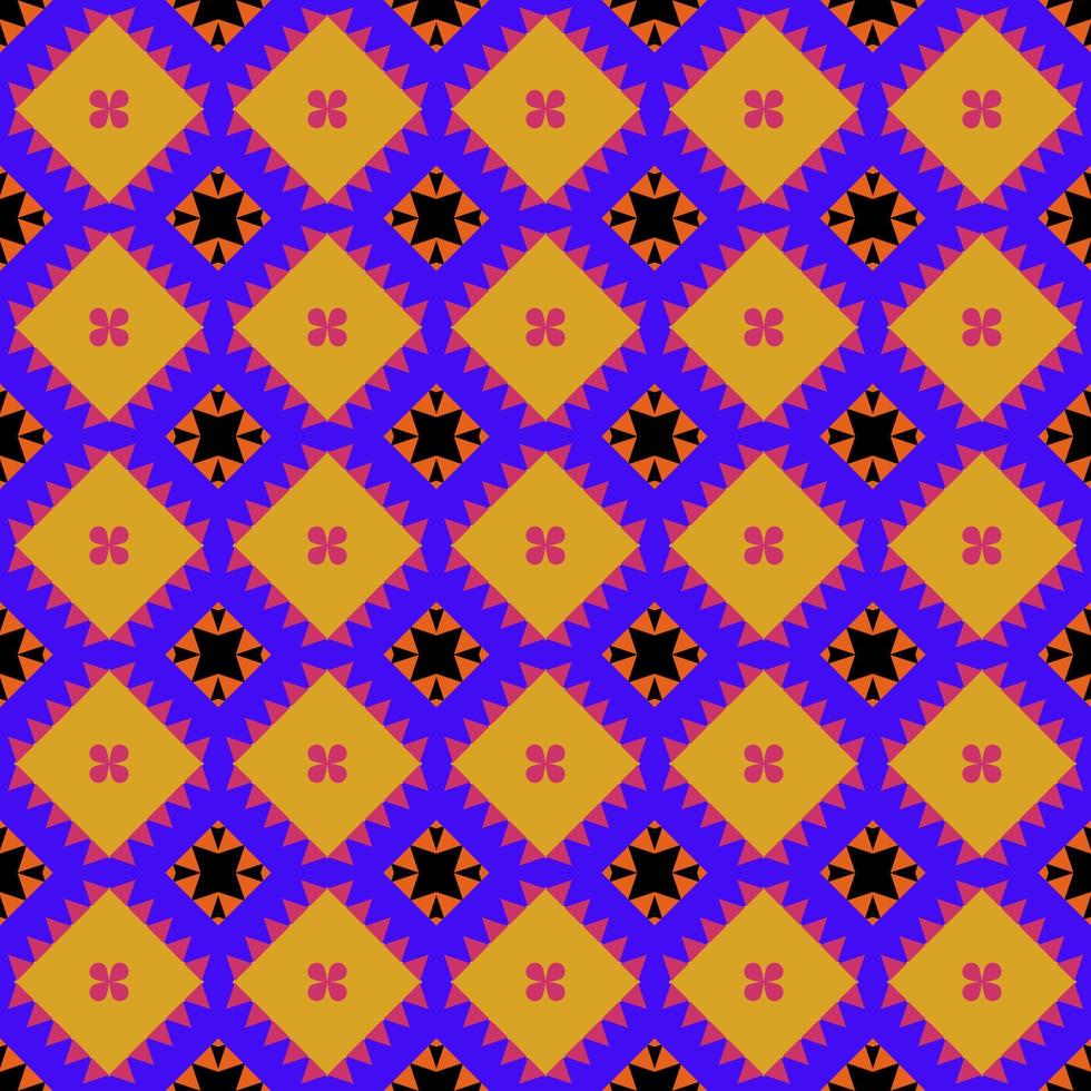 purple and yellow seamless geometric ethnic pattern vector