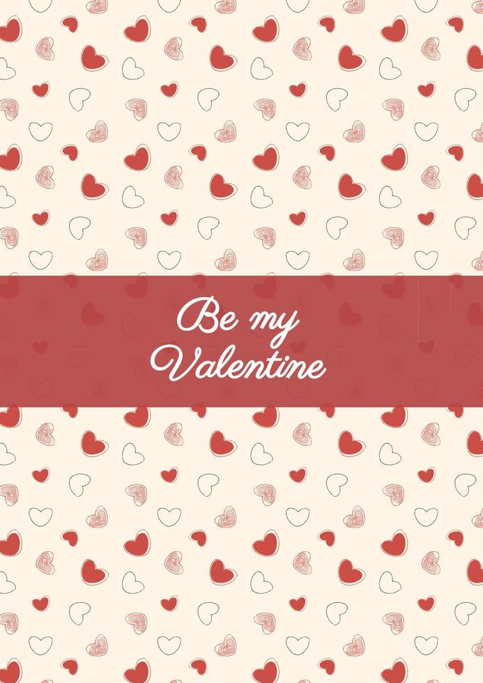 Vintage Valentine's Day card. Romantic drawings, social media backgrounds with hearts. Vector