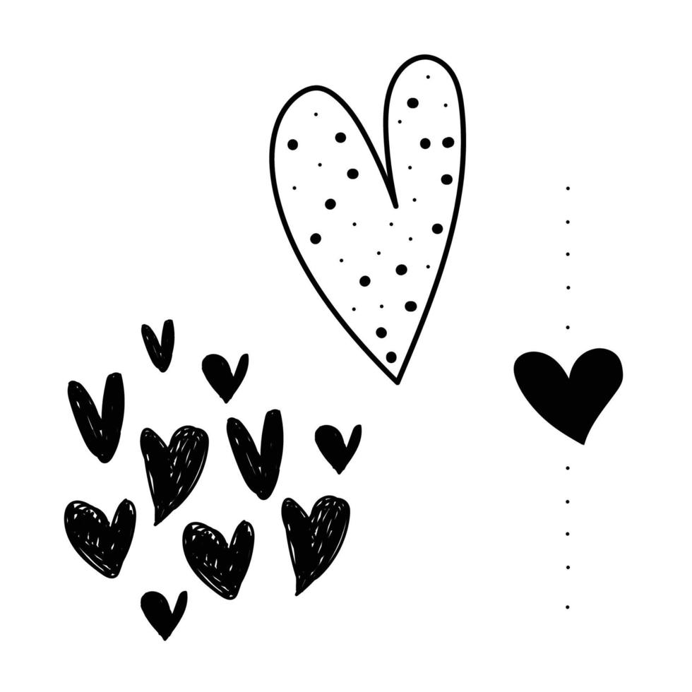 Flowers. Heart written by hand on a white background. vector