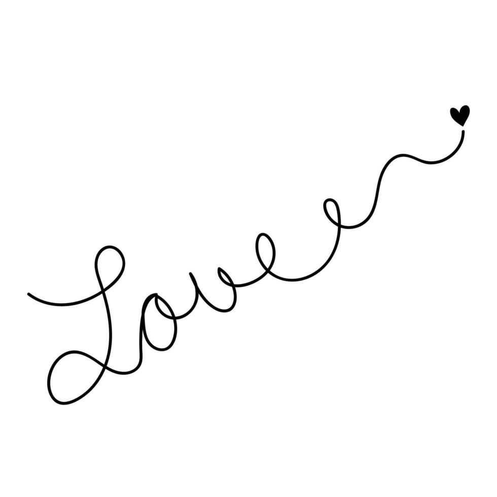 Heart-shaped black stripes hang as a flagpole on a white background. vector