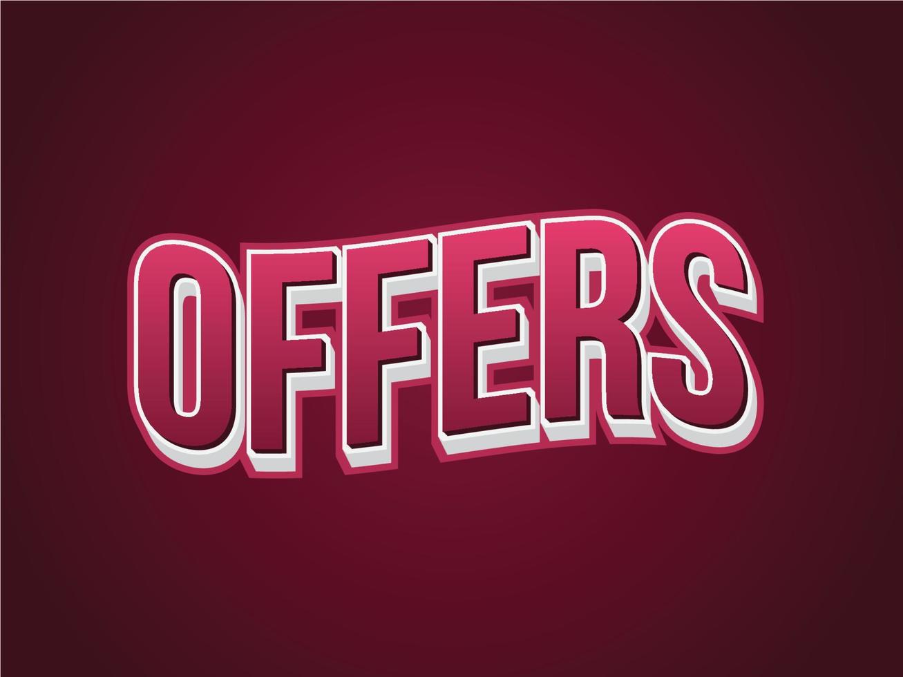 OFFERS 3D TEXT EFFECTS vector