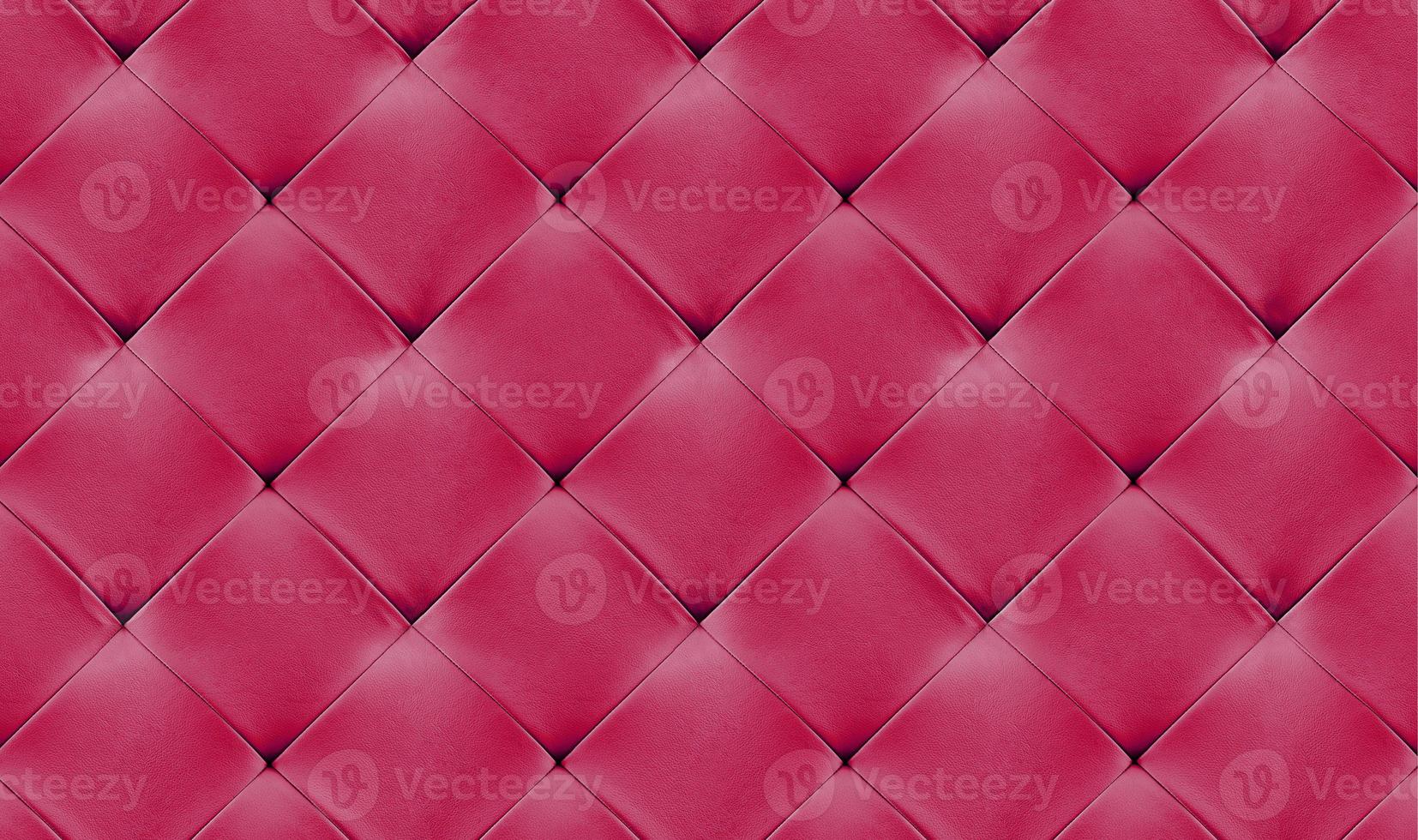 Pink natural leather background, classic checkered pattern for furniture, wall, headboard photo