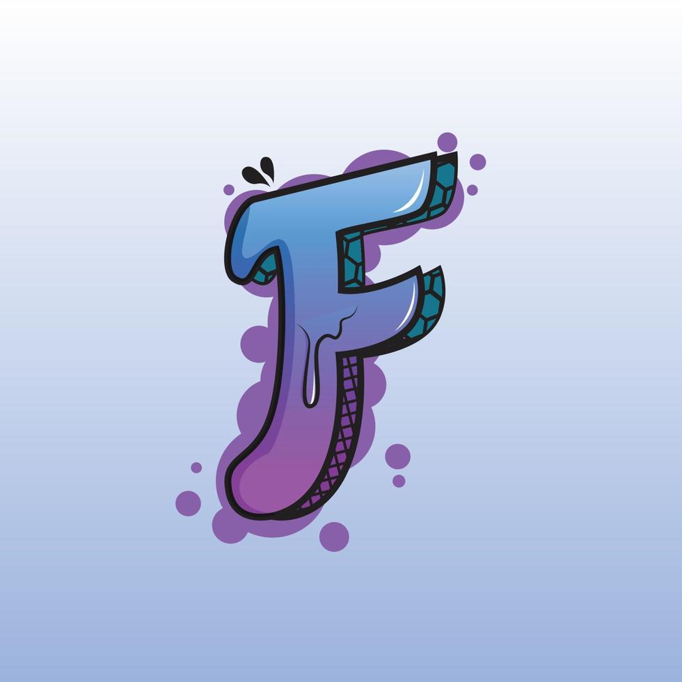 graffiti letra f ilustración vectorial premium vector