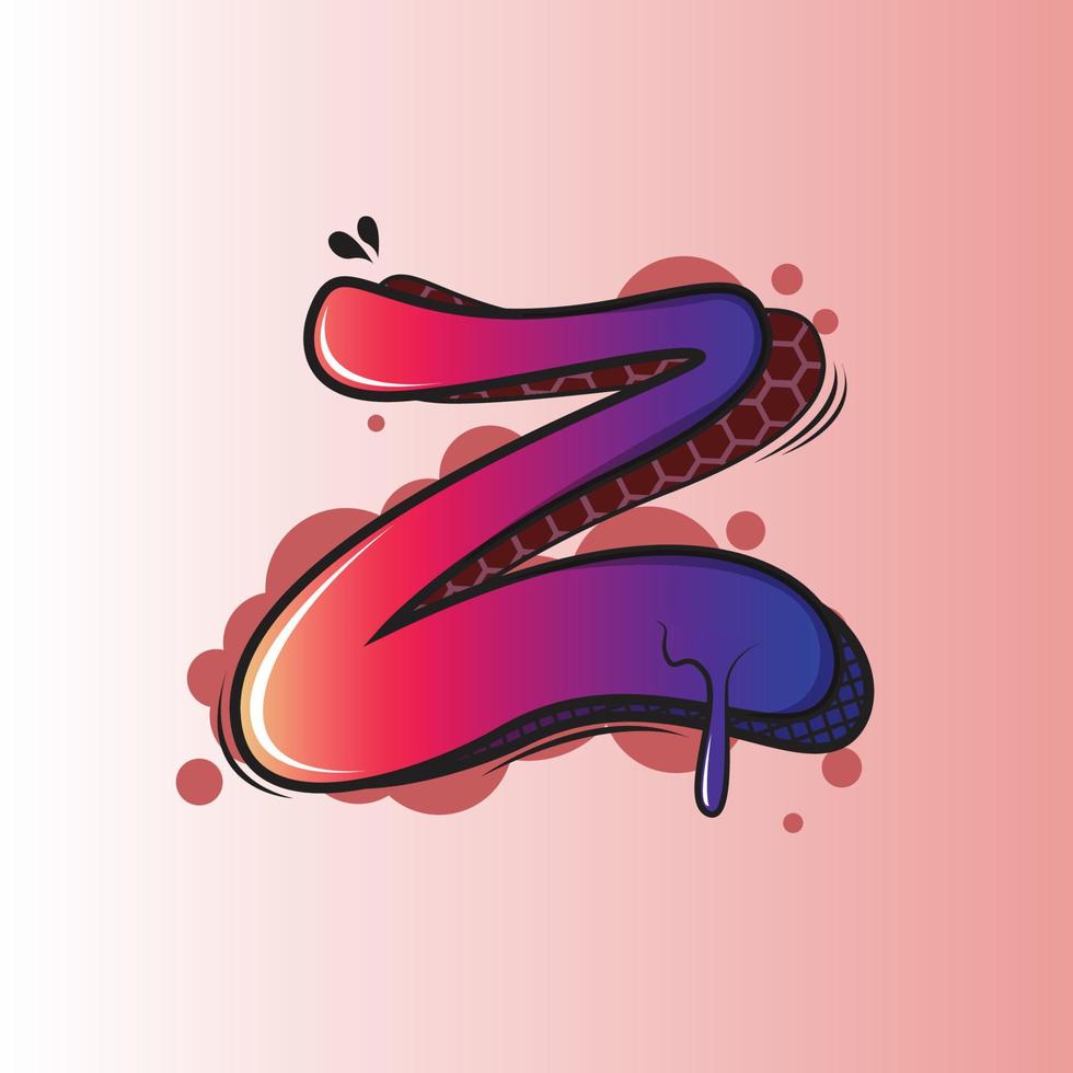 Graffiti letter Z premium vector illustration