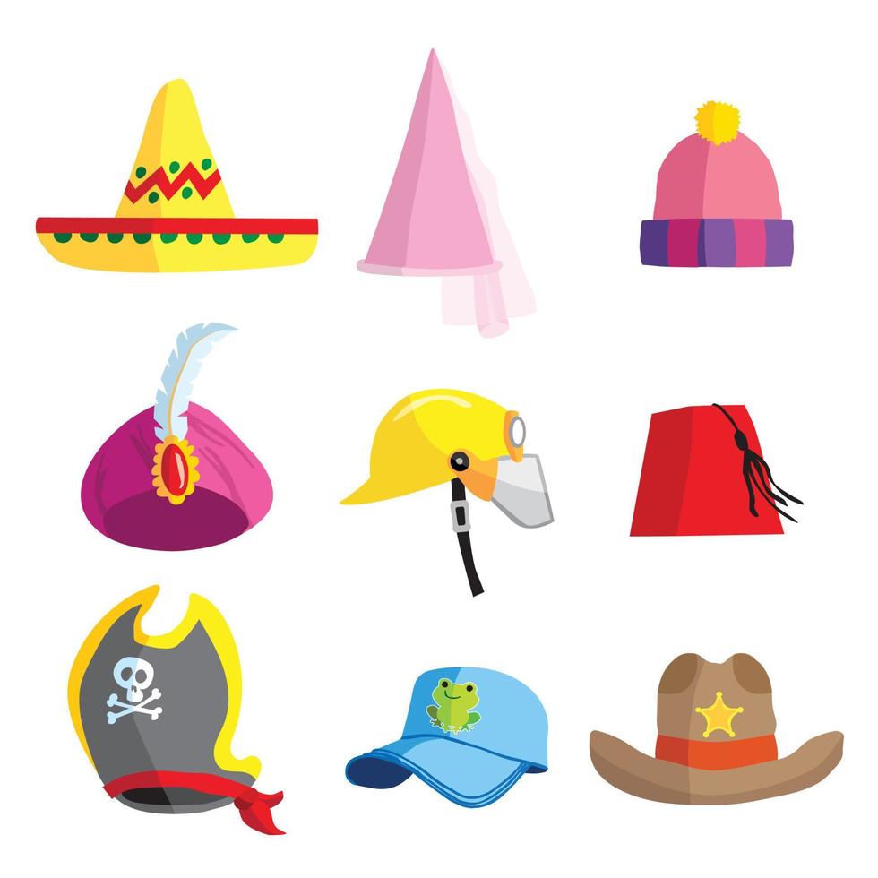 colección de sombreros inusuales vector