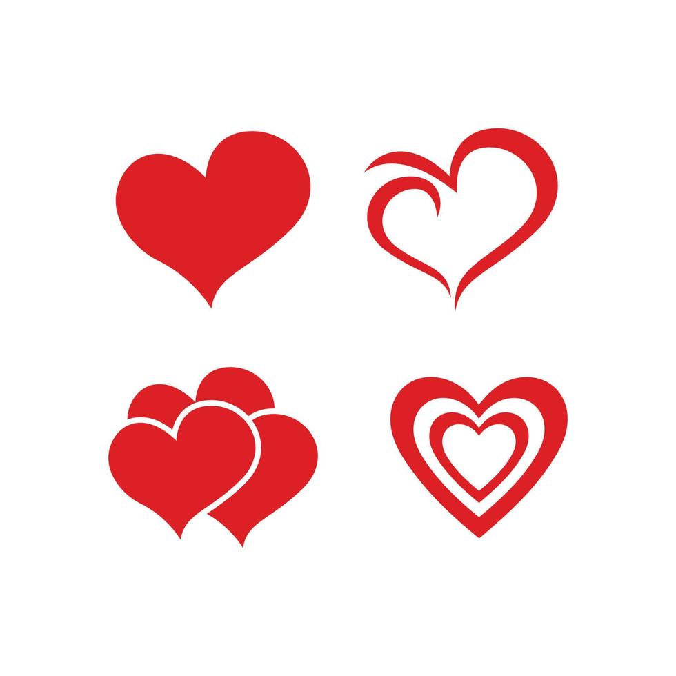 Flat heart collection vector