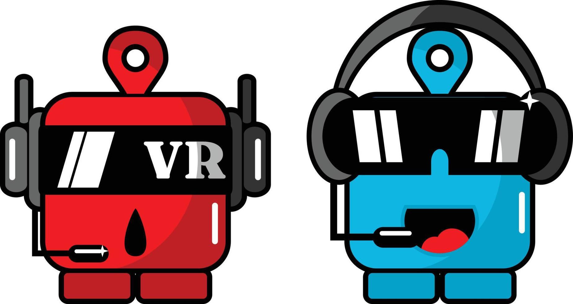 Vector illustration of VR toy hanger cartoon mascot design