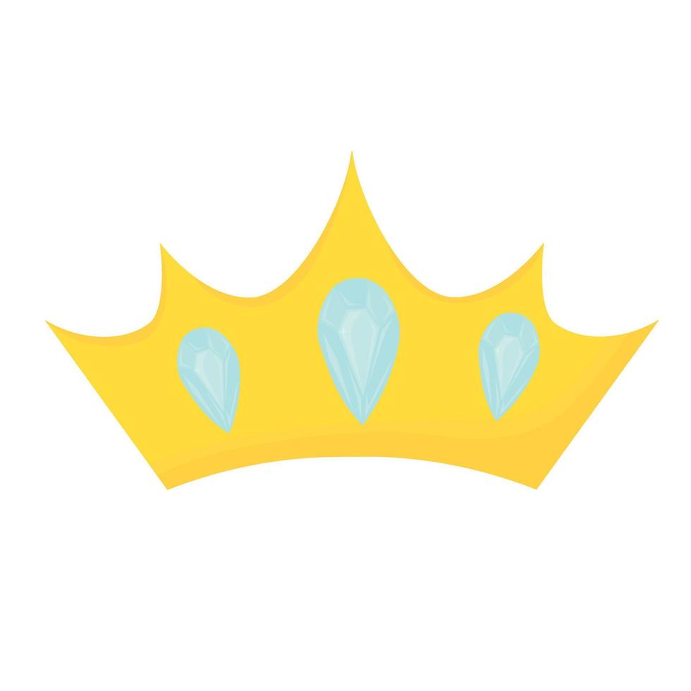 Tiara with diamonds. Vector illustration. The queen's crown. The headdress of the princess. Isolated on a white background