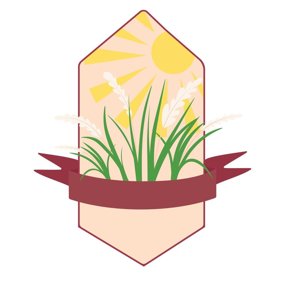 Farmer's market vector illustration. Eco agriculture, farming. Isolated on a white background. Rye, wheat, oats, barley, sesame