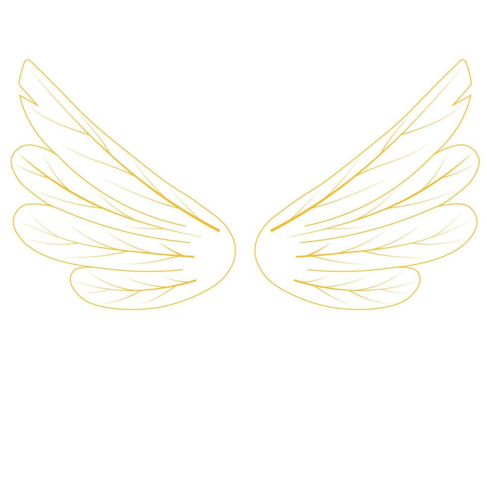 The wings are golden. Vector stock illustration. isolated on a white background.