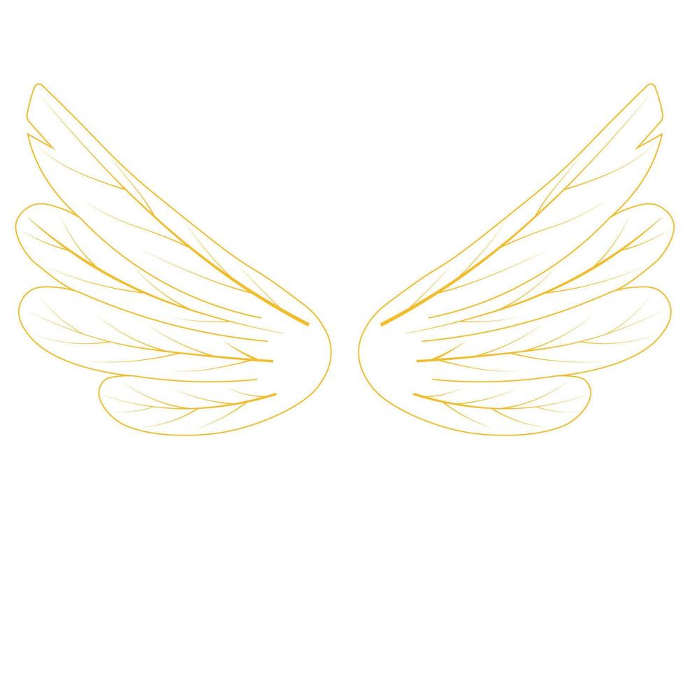 The wings are golden. Vector stock illustration. isolated on a white background.