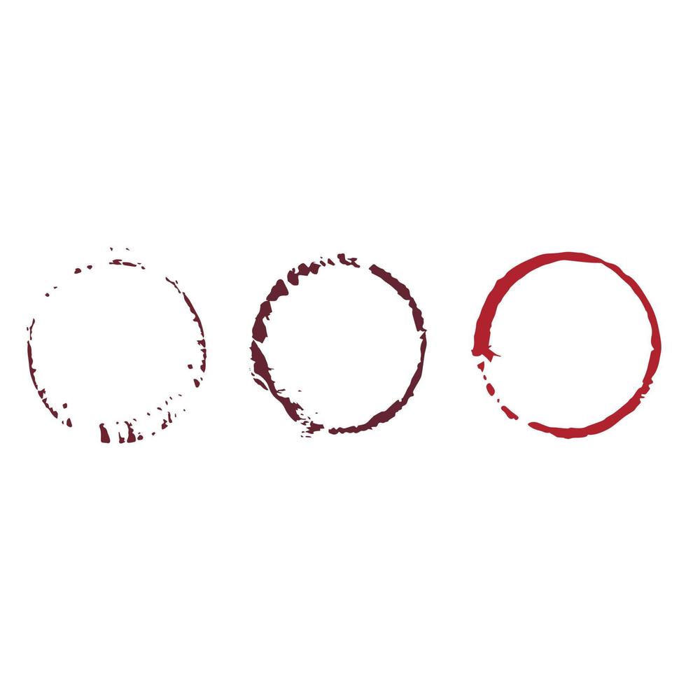 Decorative elements wine stain, splashes. Vector illustration. Isolated on a white background.