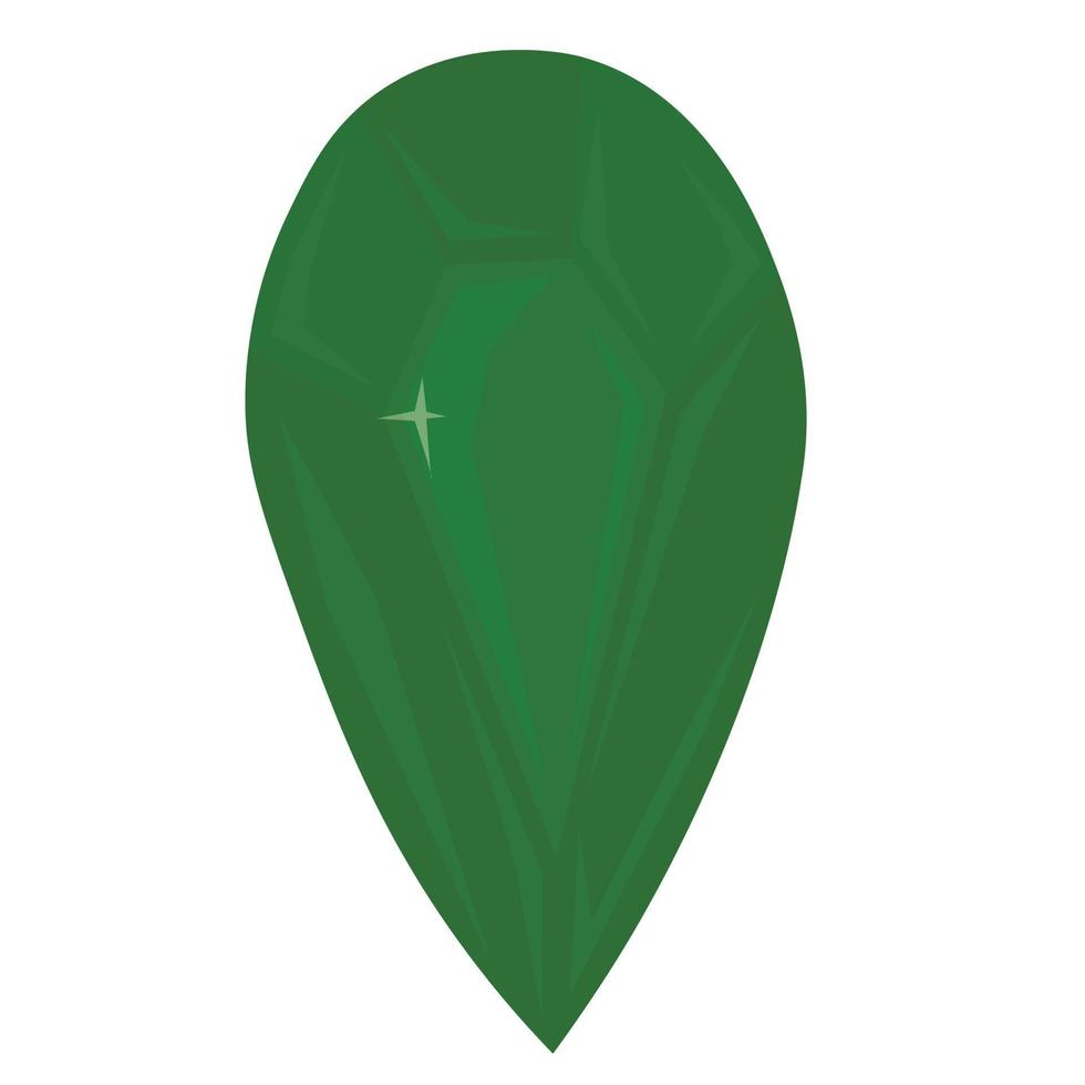 Green emerald. A precious crystal, a stone. Beryl. vector illustration. Isolated on a white background.