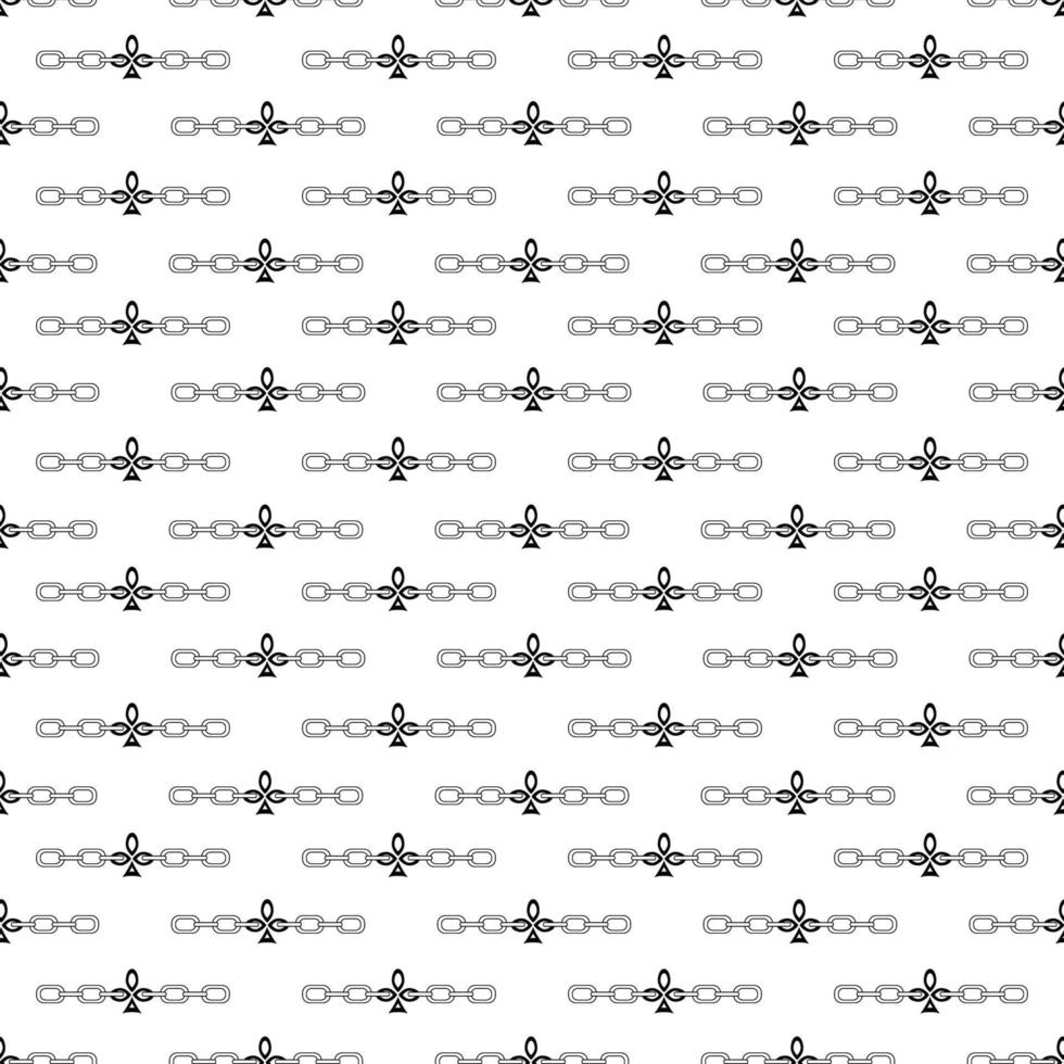 Tattoo chain with club pattern in the style of the 90s, 2000s. Black and white seamless pattern illustration. vector