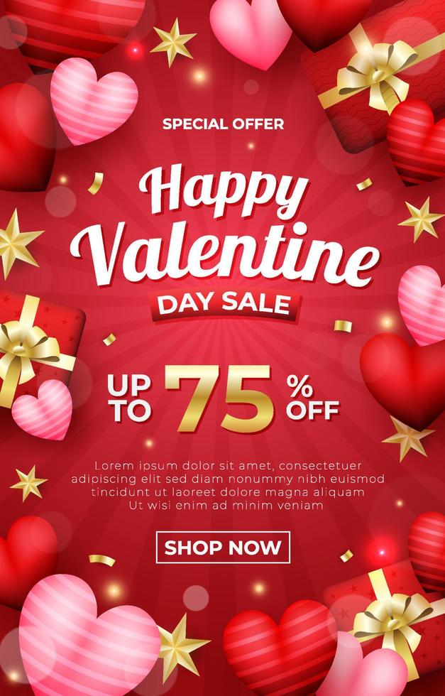 Valentine Sale Poster vector