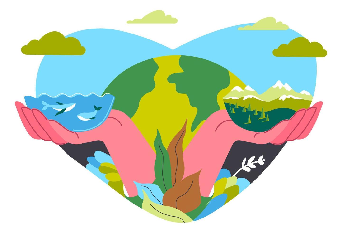 Nature environment and planet biodiversity vector