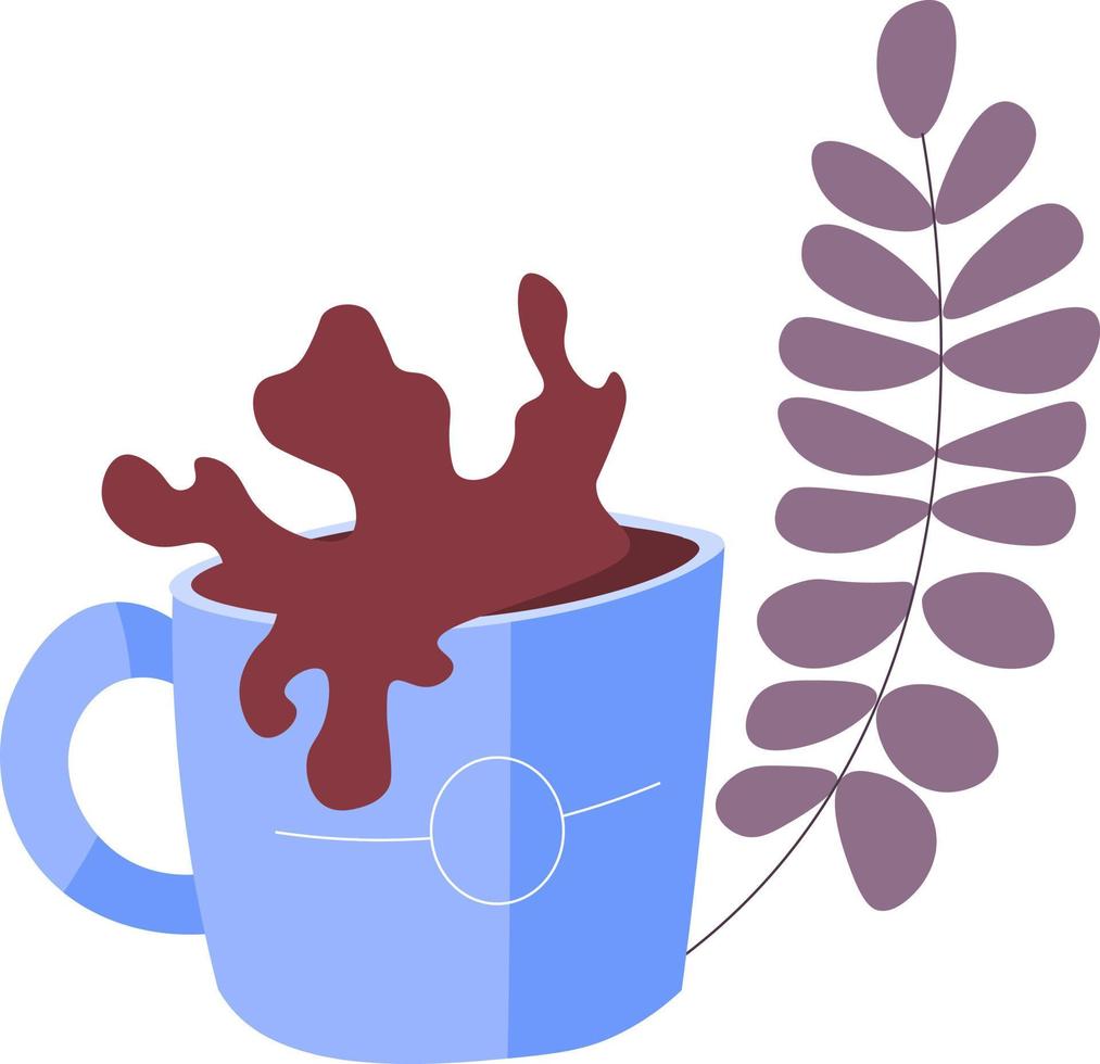 Cup of coffee or hot chocolate, splashes vector