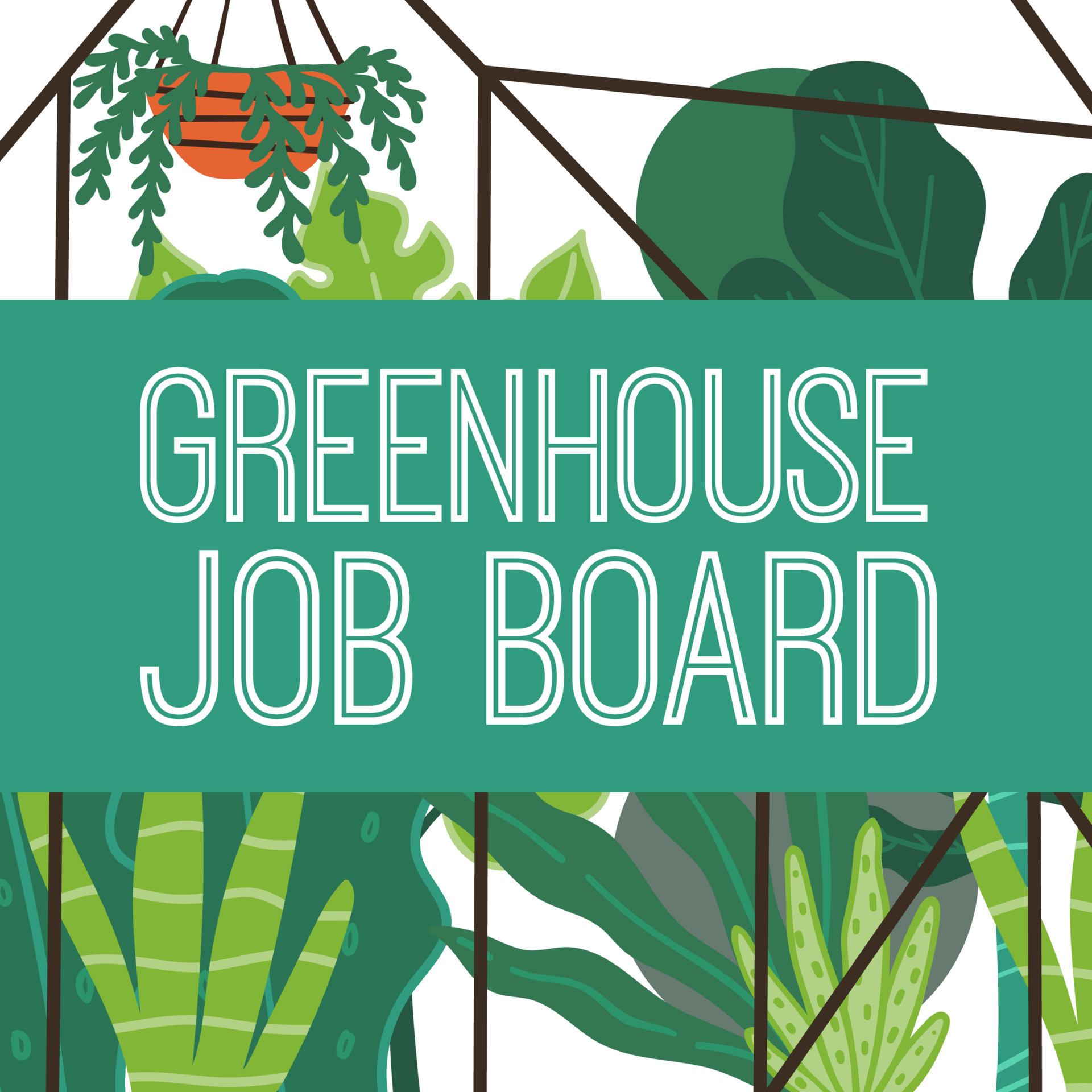 Greenhouse job board, orangery vacancies posts 17670043 Vector Art at