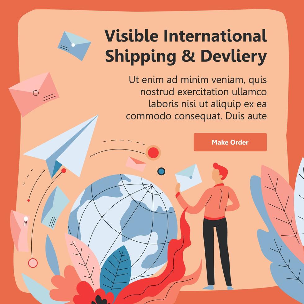 Visible international shipping and delivery service vector