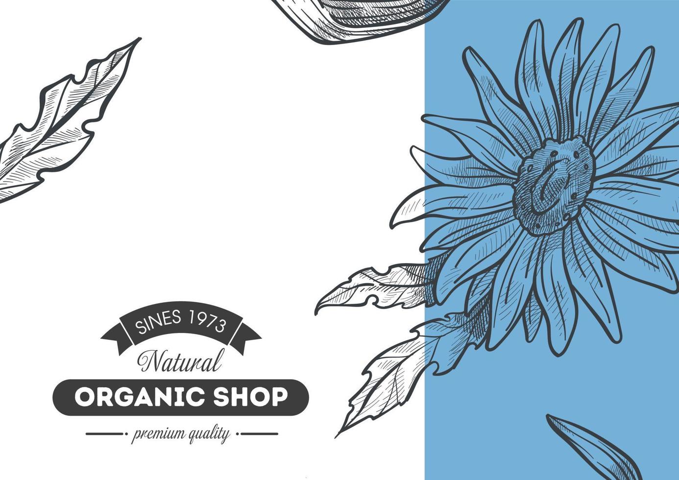 Organic shop premium quality of products vector