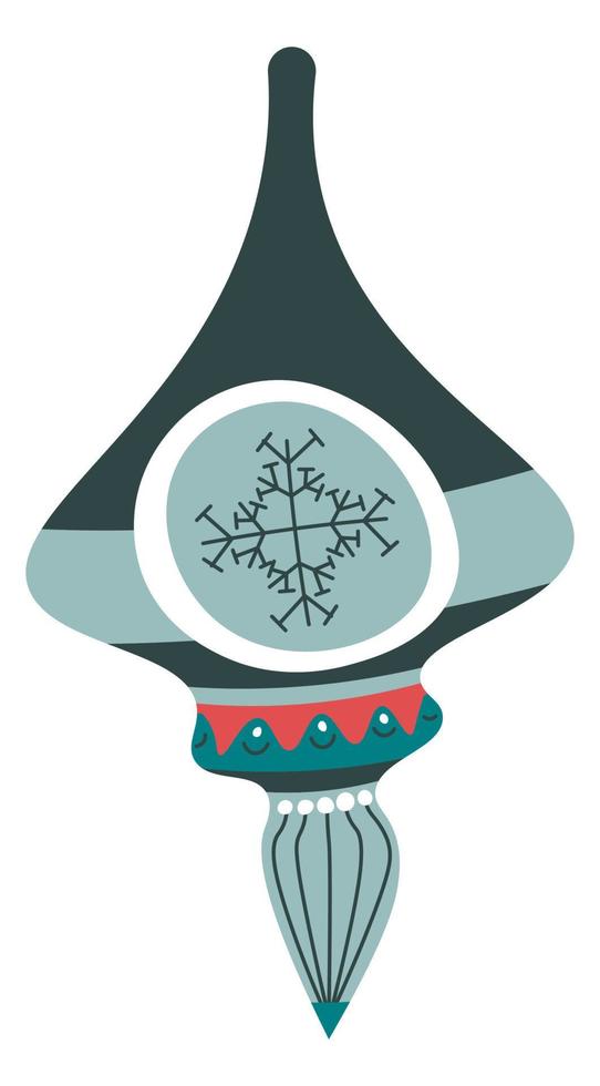 adorno para árbol de navidad, decoración con copo de nieve vector