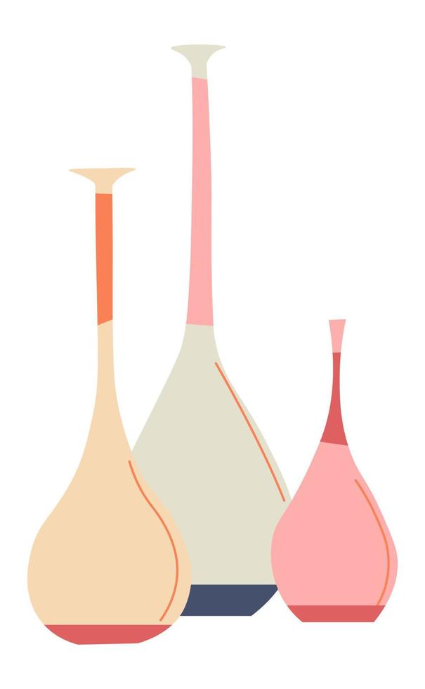 Trendy vase with long neck for home interior style vector