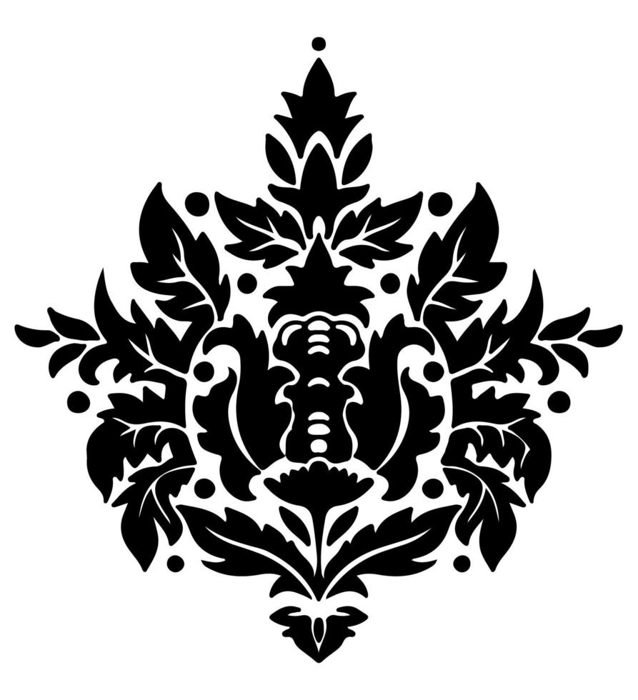 Damask flowers, baroque or rococo ornaments vector