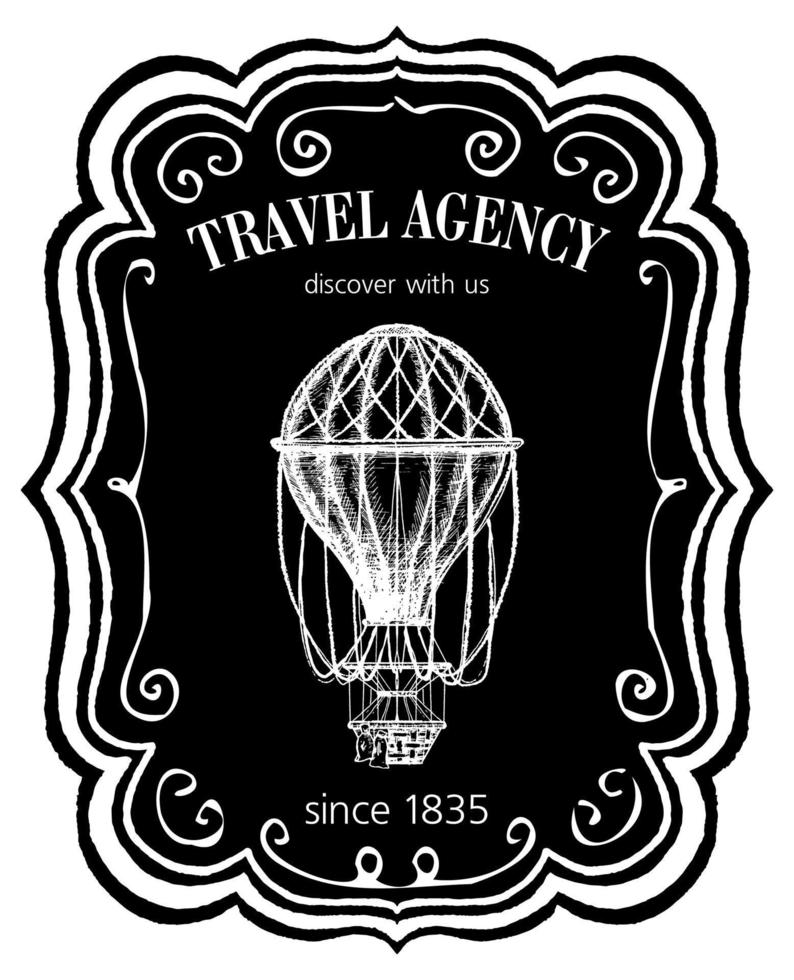 Travel agency vintage label or chalk style emblem vector