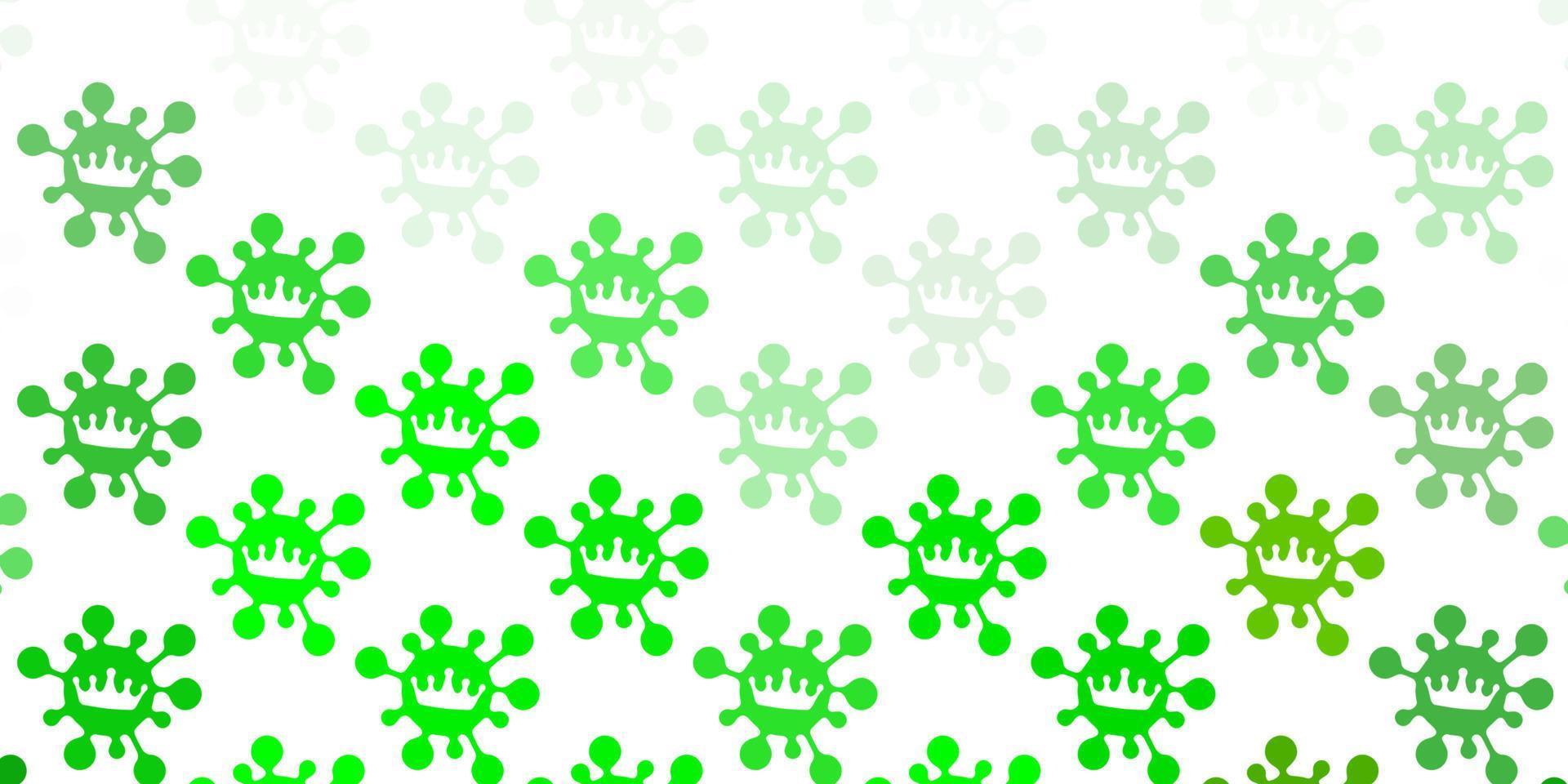 textura de vector verde claro, amarillo con símbolos de enfermedades.