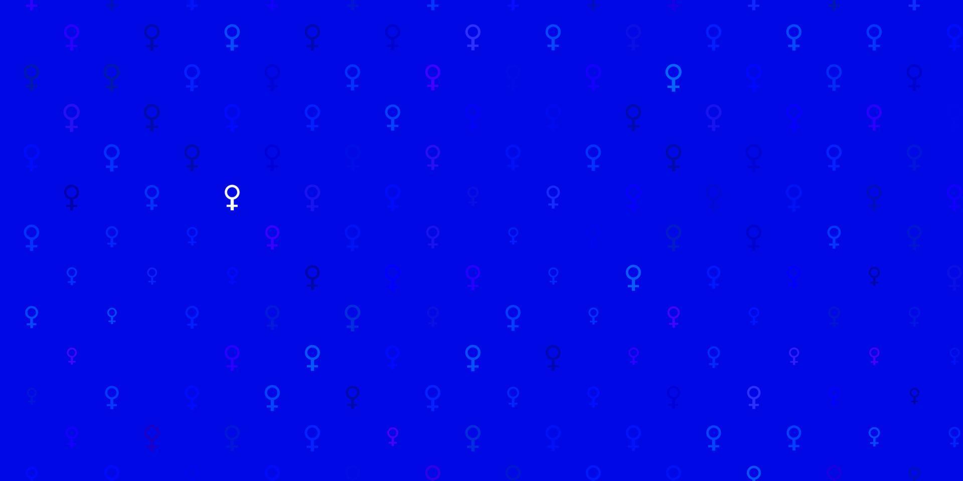 Light Pink, Blue vector backdrop with women power symbols.
