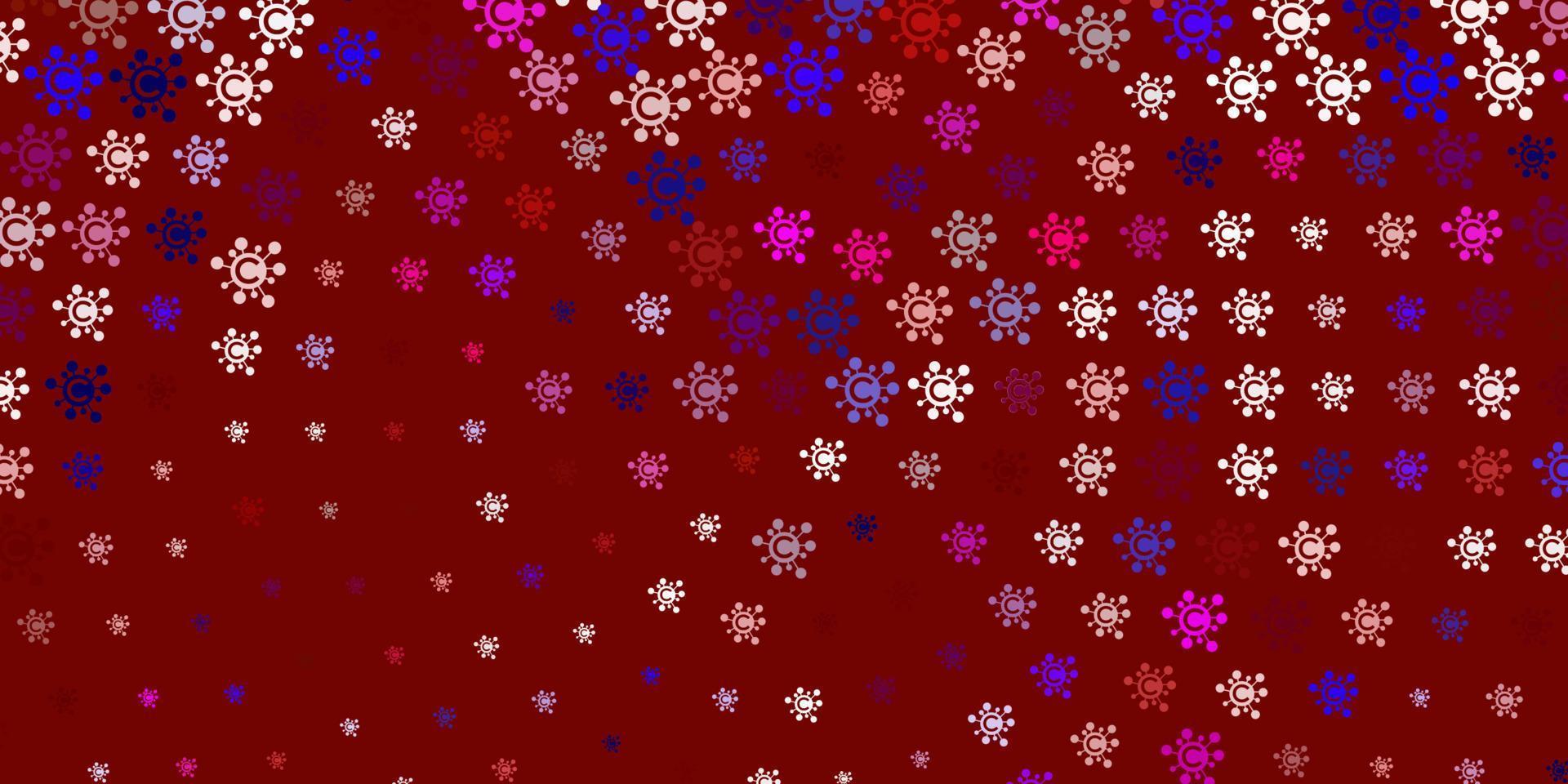 patrón de vector rosa claro, rojo con elementos de coronavirus.